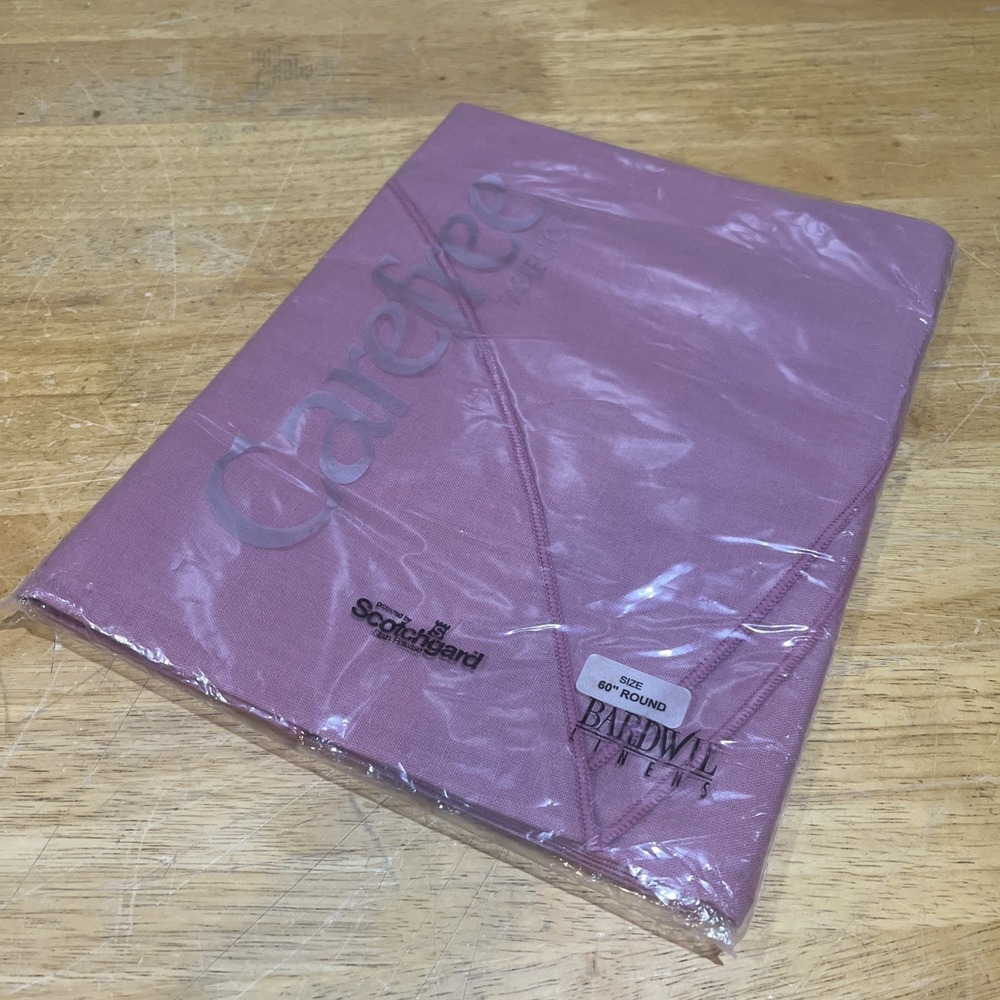 Bardwil‎ Linens Carefree Berry Mauve 60" Round Fabric Tablecloth New